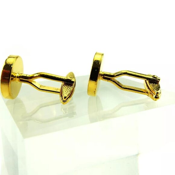 DUNHILL Cuffs D Mark Gold & Silver Bracket Authentic USED - Picture 6 of 7